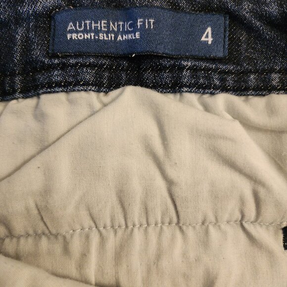 J.JILL DENIM AUTHENTIC FIT FRONT SLIT ANKLE SIZE 4 MEDIUM WASH BLUE SIDE ZIP - Picture 4 of 11